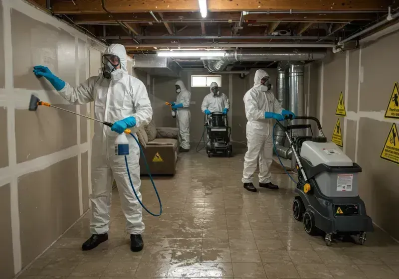 Basement Moisture Removal and Structural Drying process in South Bend, IN